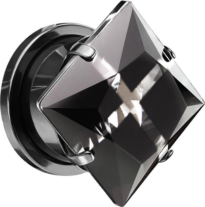 Image du produit Star Piercing Flesh Plug noir avec un grand cristal et une croix (sans laiton, Acier chirurgical 316L)