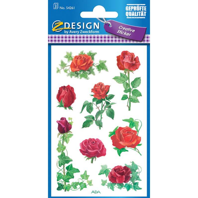 Z-Design, Sticker, Aufkleber Rosen Efeu