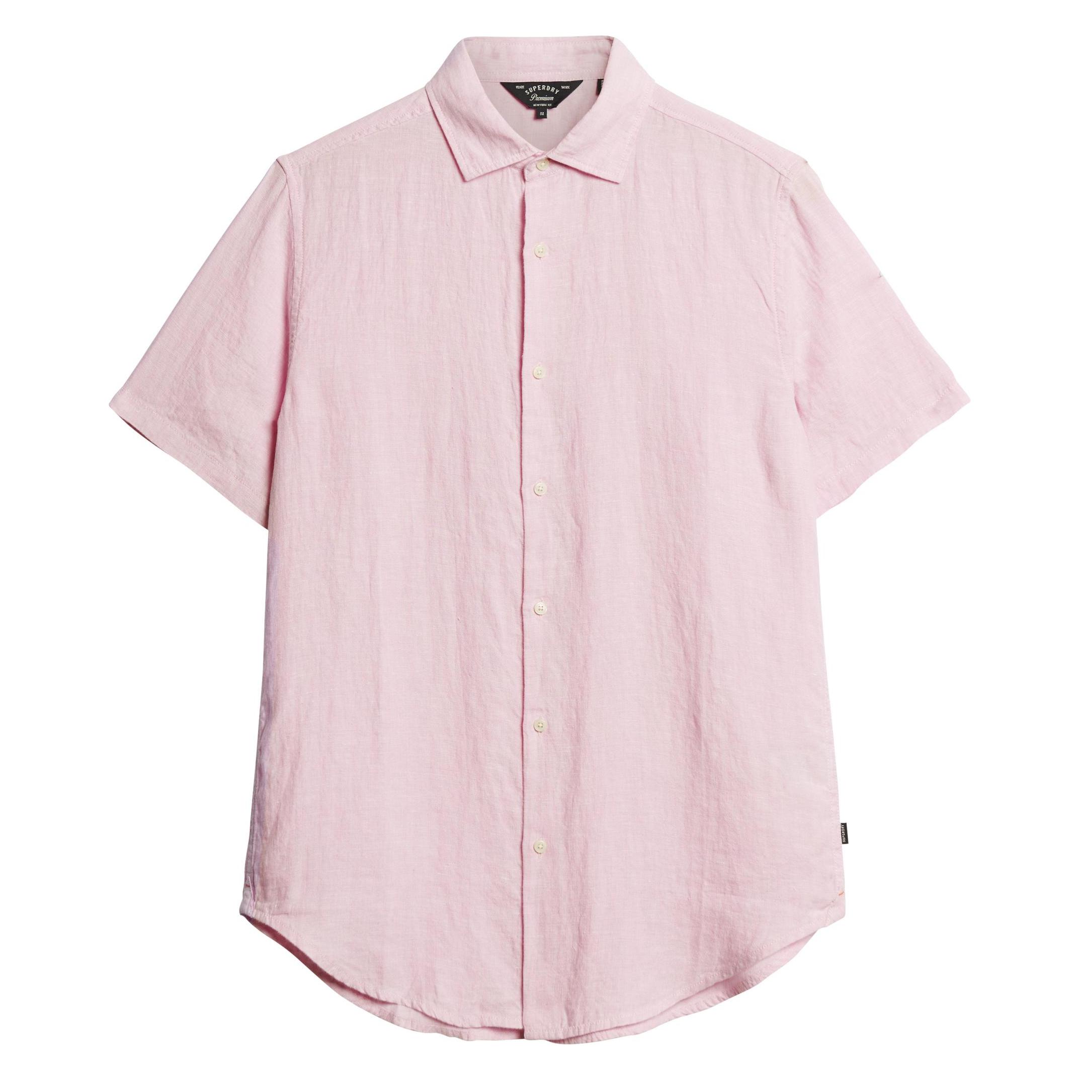 Superdry, Herren, Hemden, Studios Freizeithemd Aus Leinen, Pink, Rosa, (Xl)