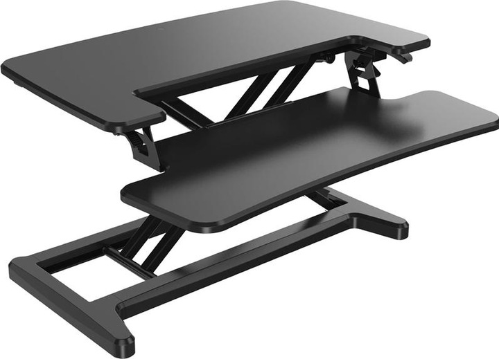 Produktbild Unilux Sitz-Steh Arbeitsplatz ERGO DESK 2, schwarz Stahlkonstruktion, höhenverstellbarer Monitorstä