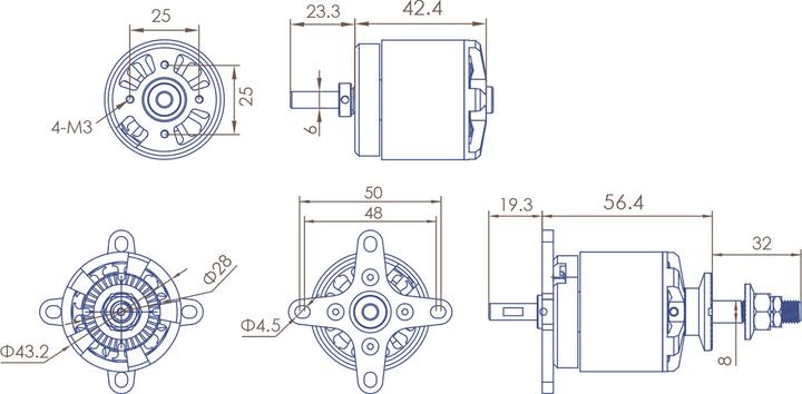 Actual product image Planet-Hobby JOKER 4250-6 V3 680 KV BRUSHLESS MOTOR