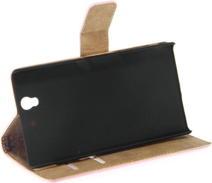 Actual product image OEM Slim Leather Book Case for Sony Xperia Z - pink 4250710507894 (Sony Xperia Z)