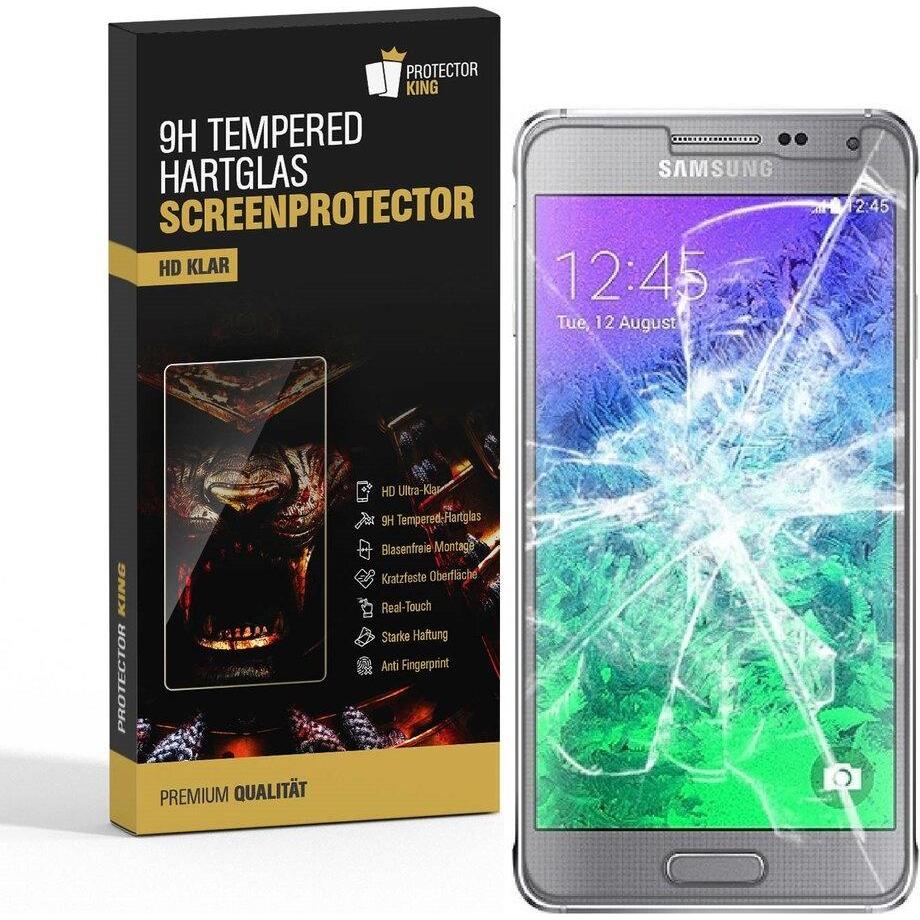 Protectorking 2x echtes Tempered 9H Panzerhartglas 3D KLAR (2 Stück, Samsung Galaxy Alpha), Smartphone Schutzfolie