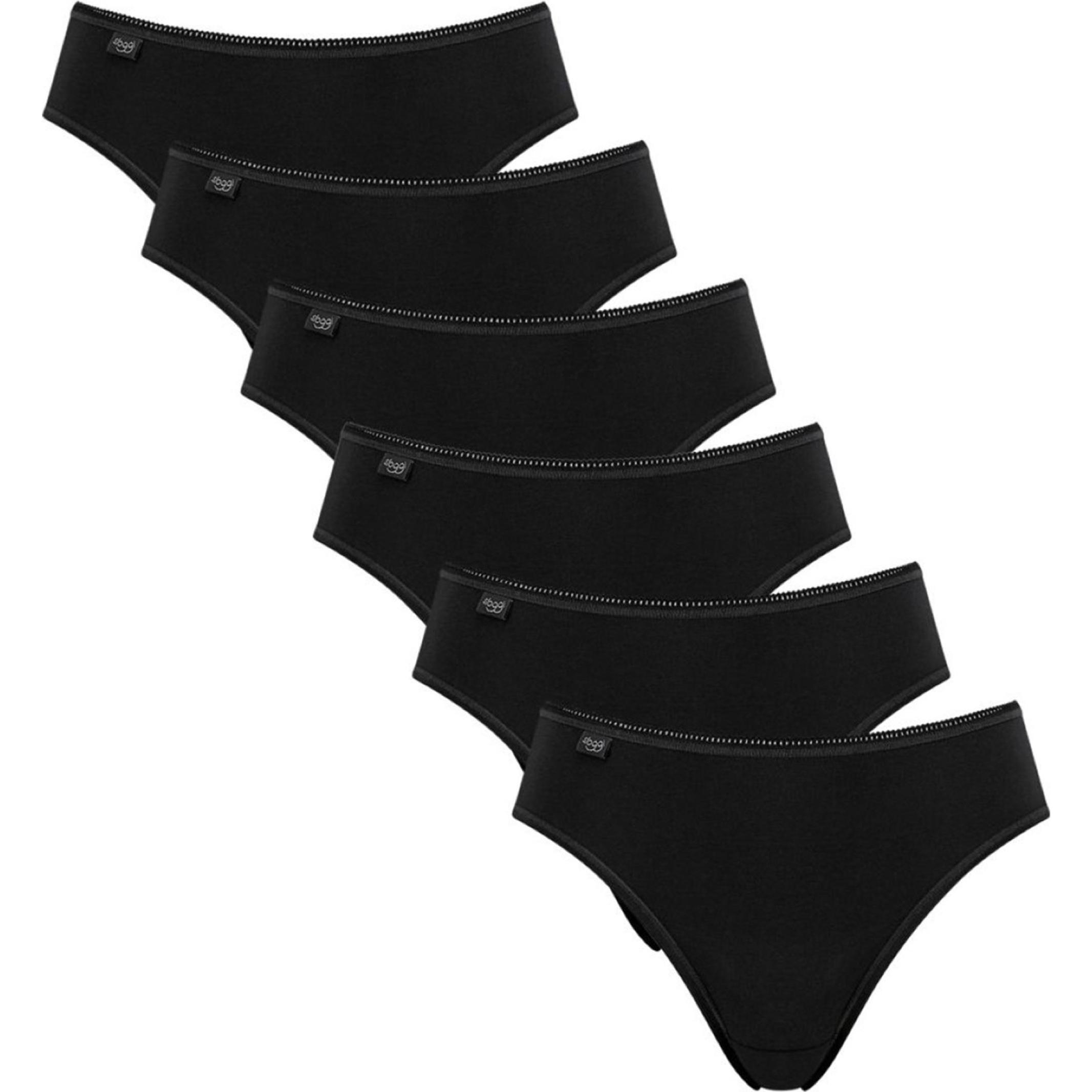 Sloggi, Damen, Unterhosen, 6er Pack 24/7 Cotton Tai Slip, Schwarz, (38, 6er Pack)