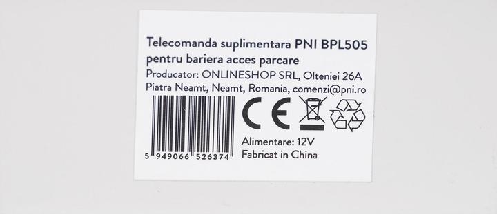 Productafbeelding PNI BPL505 Extra afstandsbediening voor slagboom op parkeerplaats (A23)