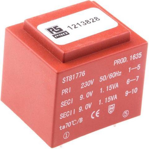 Produktbild RS PRO PCB Transformer 2.3VA 2x9V