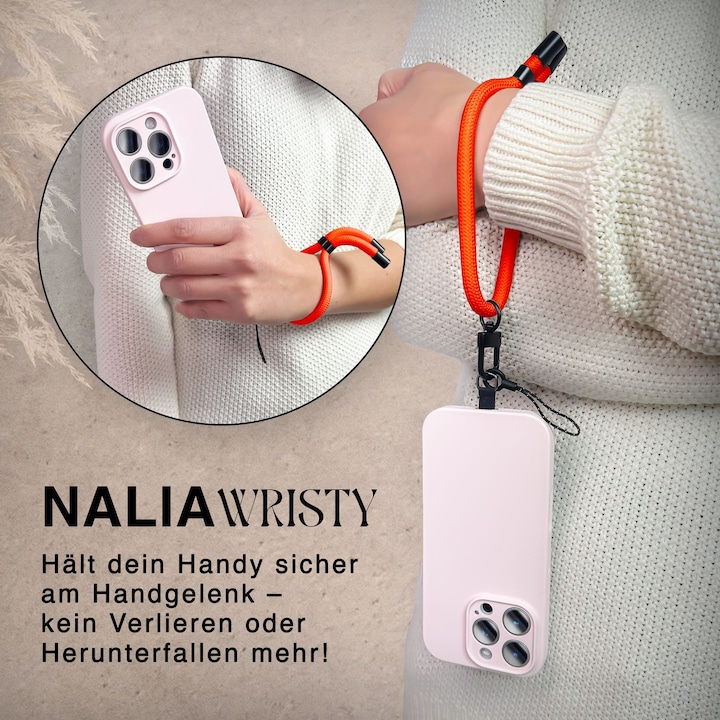 Produktbild Nalia Wristy Lanyard Handykette – Universal Trageband für Smartphones – Verstellbar, Soft & Elastisch