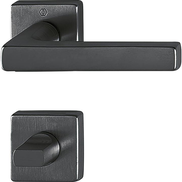 Produktbild Hoppe Rosettengarnitur Dallas M1643/843KV/843KVS Messing F96-1-R quadratisch SK/OL DIN links / rechts D/D (Türgriff)