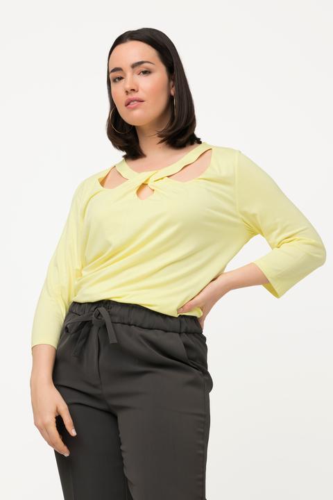Immagine prodotto Ulla Popken Maglia classica con aperture, scollo a girocollo e maniche a 3/4 (50, 52)