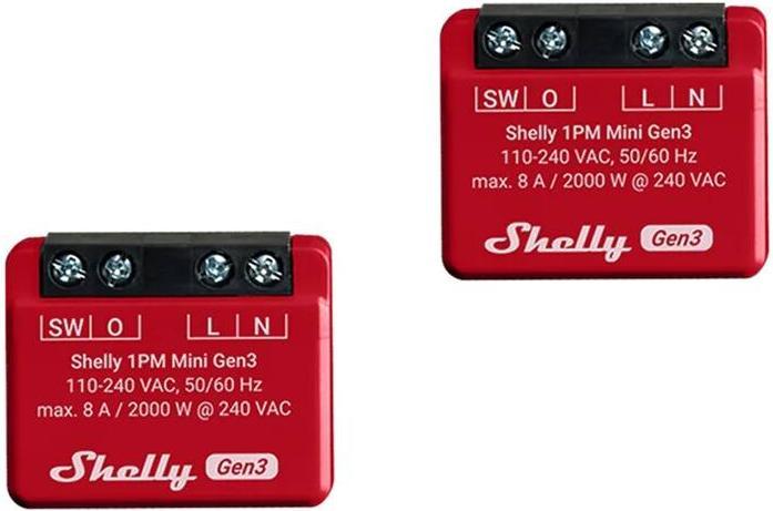 Shelly 1PM Mini Gen3 x2 (Actionneur de commutation)