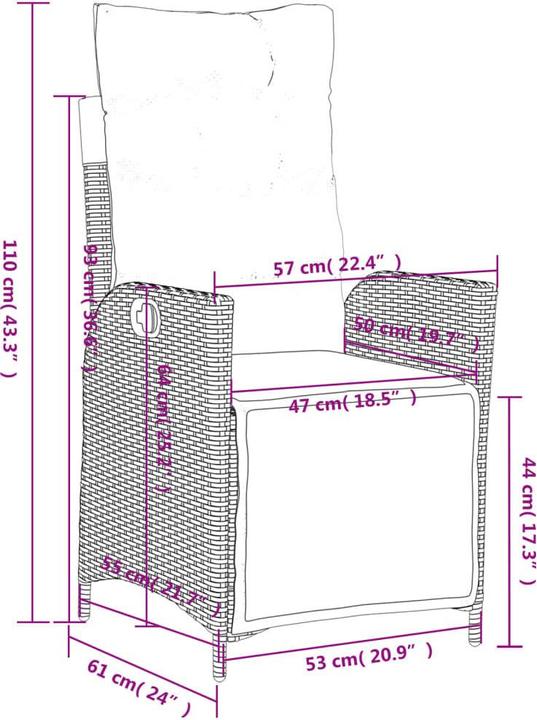 Produktbild vidaXL Gartensessel verstellbar