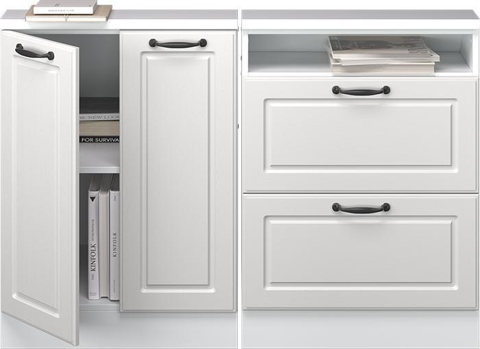 Produktbild Vicco Dachschrägenschrank Rion, Weiss/Weiss Landhaus, 2er Set (120 x 46 x 81.60 cm)