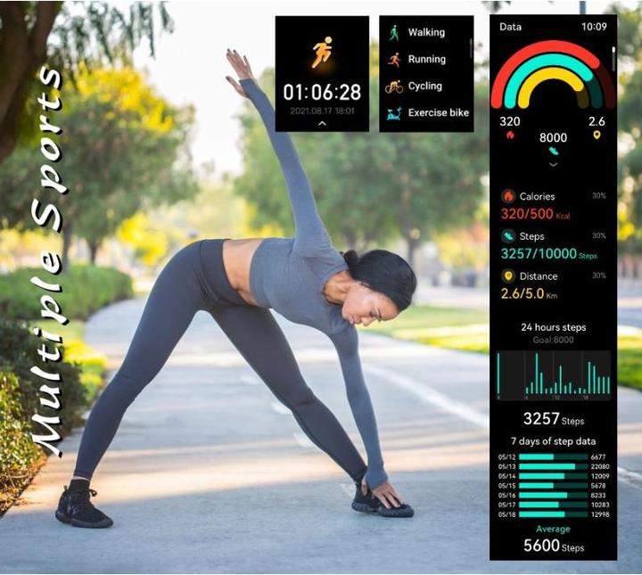 Produktbild RNCF31 SCHWARZ Damen-Smartwatch (40 mm)