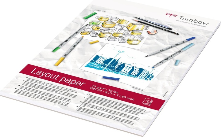 Actual product image Tombow Drawing pad Layout A4 75 sheets (A4, Plain, Soft cover)