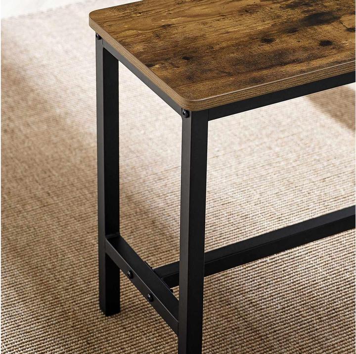 Image du produit Vasagle Tisch mit zwei Bänken, Vintagebraun-Schwarz, Tiefe: 70 cm (110 x 75 x 70 cm)