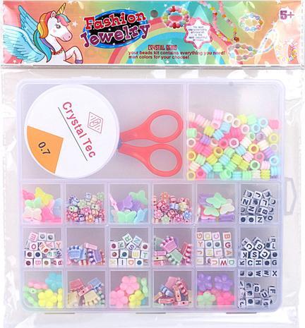 Image du produit Set de perles dans une boîte de rangement avec ciseaux et cordelette