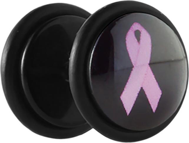 Immagine prodotto Star Piercing Fake Plug schwarz mit Pink Ribbon (Acrilico, senza ottone)