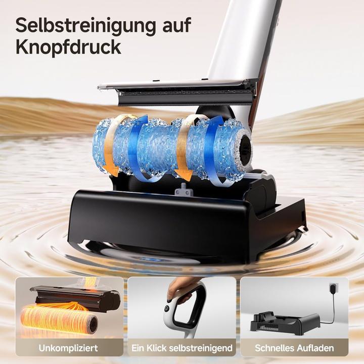Actual product image Uwant D500 Nass Trockensauger,Abwassertanks-Desodorierung,180° Flat, 17000Pa,Verwicklungsfreies,IPX6 (Vacuuming + mopping)