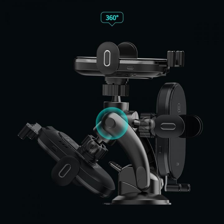 Actual product image Usams Uchwyt indukcyjny US-CD131 15W Automatic do szyby/na deskę rozdz. czarny/black CD131ZJ01