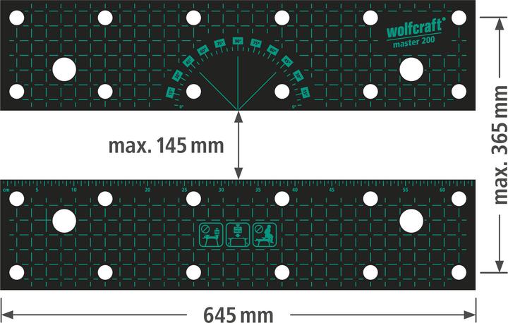 Produktbild wolfcraft 1 MASTER 200 - Spann- und Arbeitstisch (45 cm, 64.50 cm)