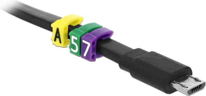 Image du produit Delock Pinces d'identification de câble A-Z jaune, 10x 26 pièces