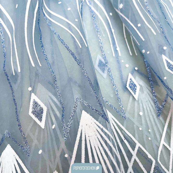 Produktbild Papierdrachen Tüll Cape mit Glitzer – hellblau