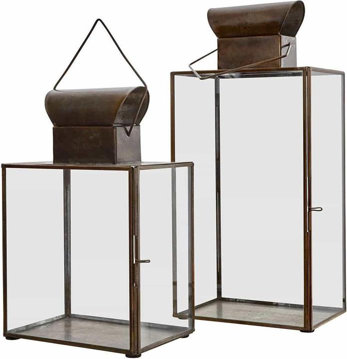 Loberon Set di 2 lanterne Pluton oro antico