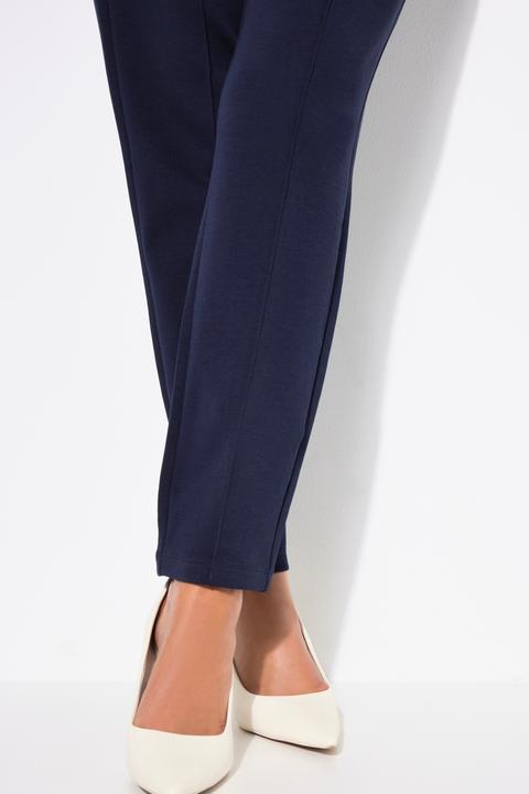 Produktbild Ulla Popken Hose, Punto di Roma, konisches Bein, Biese, Elastikbund (50)