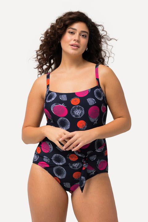 Image du produit Ulla Popken Maillot de bain à pois grenades, bonnets souples et style cache-coeur (56)