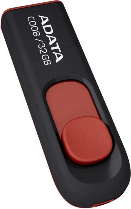 Actual product image Adata USB 2.0 Stick C008 Black/Red 32GB (32 GB, USB-A)