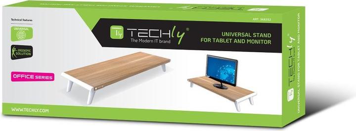 Productafbeelding Techly Monitorstandaard Riser, natuurlijk hout