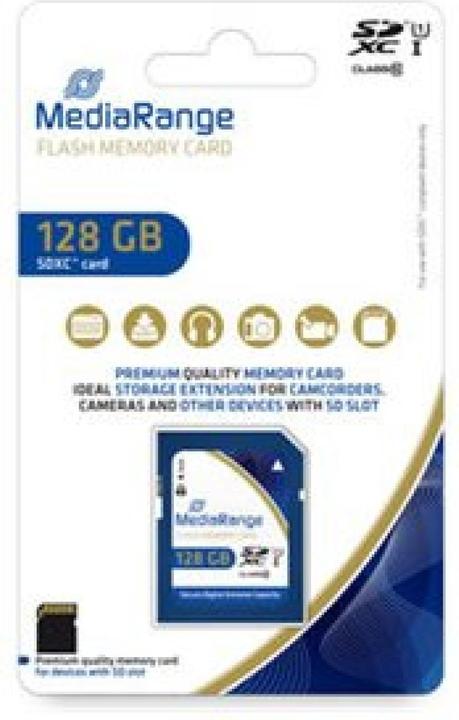 MediaRange Carte SD SDXC CL.10 UHS-1 (128 Go, SDXC, U1, UHS-I)