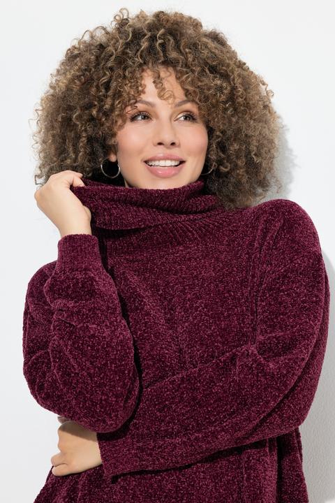 Actual product image Ulla Popken Soft Textured Chenille Oversized Fit Sweater (54)