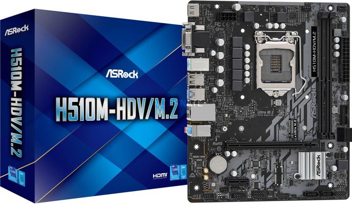 Image du produit AsRock Carte mère H510M-HDV/M.2 (LGA 1200, Intel H510, mATX)