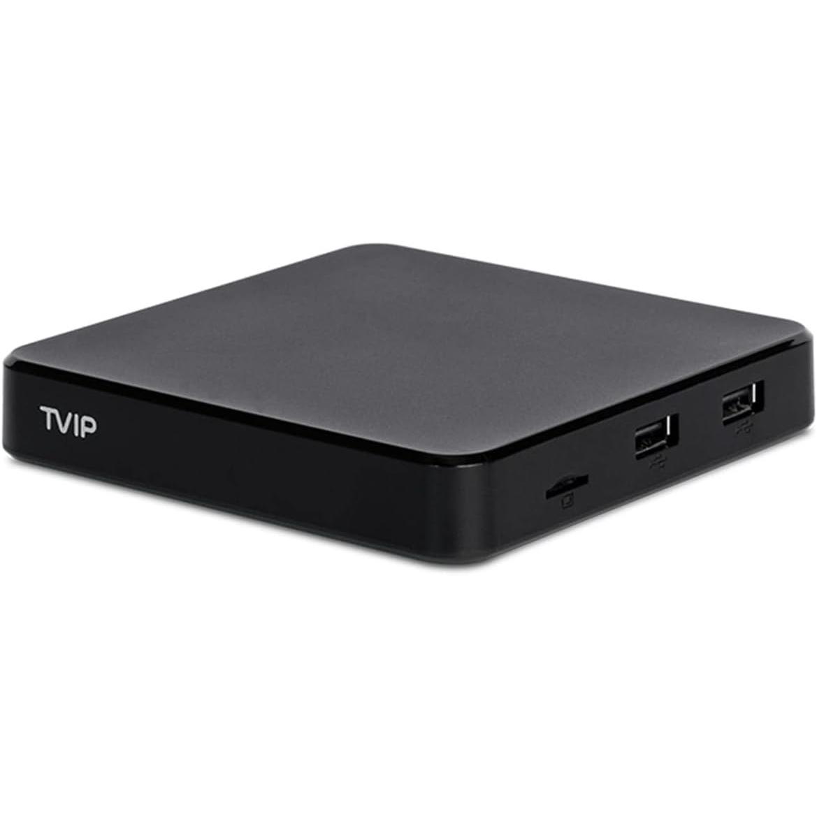 TVIP Set-top box Android IPTV 4K HEVC HD con Wi-Fi 5 GHz, 1 GB RAM, 8 GB eMMC, MicroSD, IR esterno (8 GB, Android 6.0 (Marshmallow)), Box per lo strea