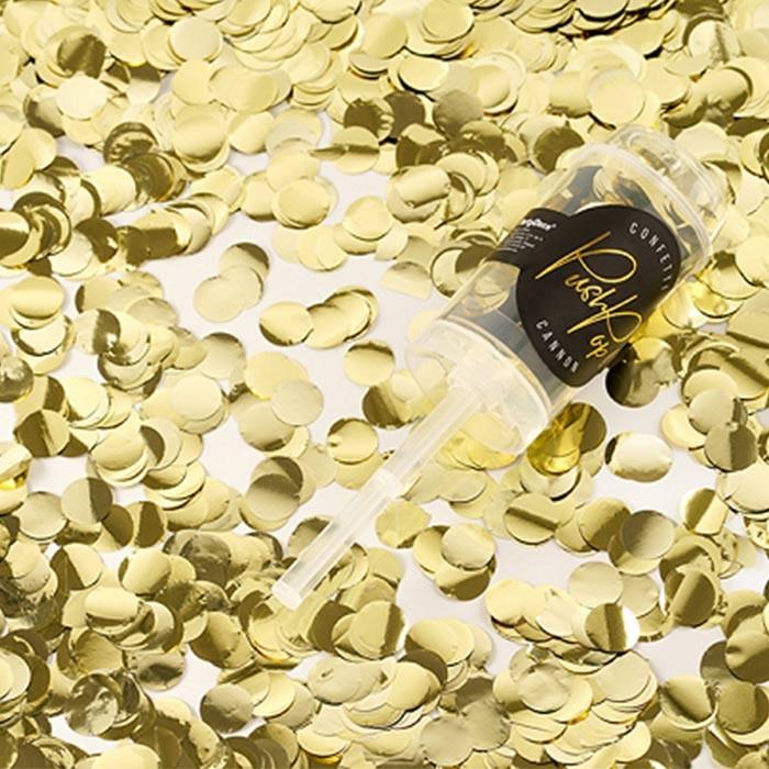 Produktbild Partydeco Konfettikanone Push-Pop 1 Stück, Gold (1 Stück)