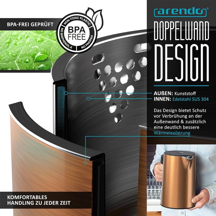 Image du produit Arendo Wasserkocher-Toaster-Eierkocher-Set (1.50 l)