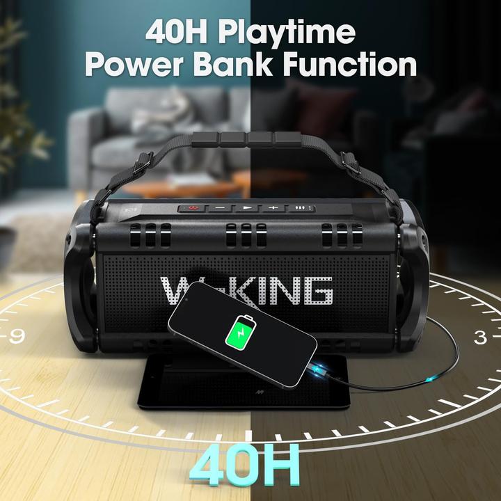Image du produit W-king Haut-parleur Bluetooth (40 h, Fonctionnement sur batterie)