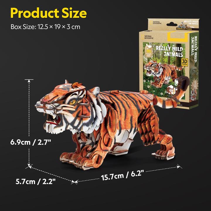 Productafbeelding Cubicfun 3D Puzzle Tiger 87 Teile (87 onderdelen)