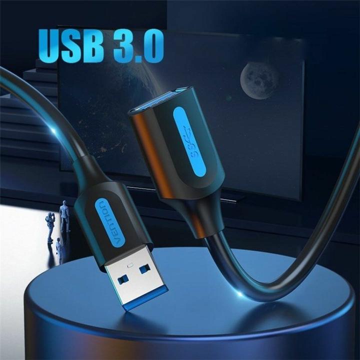 Image du produit Vention Câble d'extension USB 3.0 mâle vers femelle CBHBI 3m Black PVC (3 m, USB 3.0)