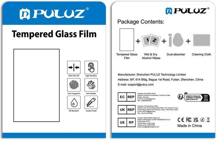Energie-Label Puluz Tempered Glass Lens Protector + Screen Film