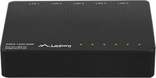 Actual product image Lanberg DSP3-1005-60W Network Switch Unmanaged Gigabit Ethernet (10/100/1000) Power over Ethernet (PoE) (5 ports)