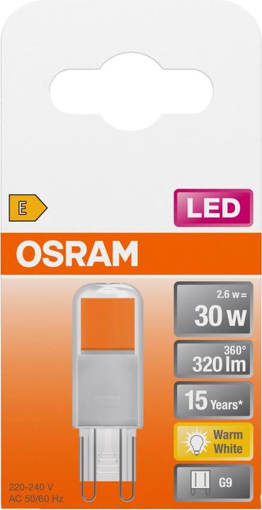 Actual product image Ledvance LED PIN 30 320 2.6W LED PIN G9 2.6W 827 Clear G9 LEDPIN3032026W (G9, 320 lm, 1 x)