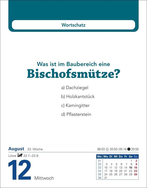 Energie-Label Harenberg Allgemeinbildung Tagesabreisskalender 2026 - Das tägliche Wissens-Quiz