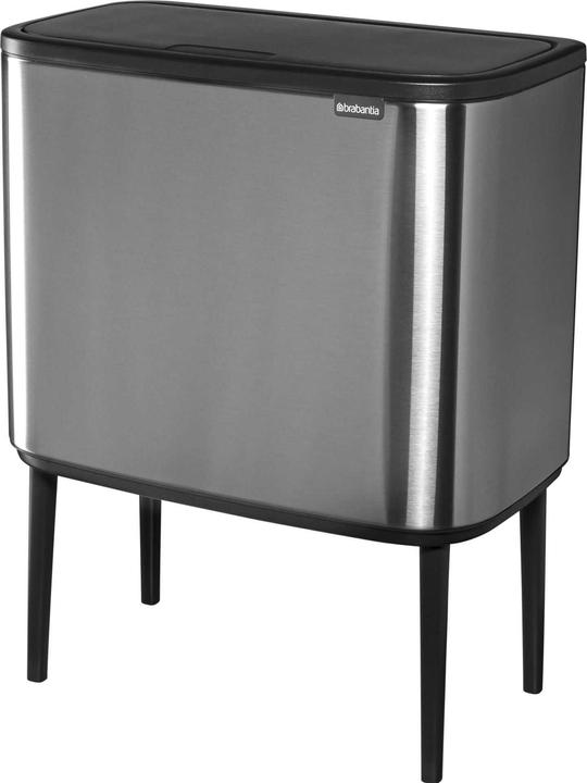 Produktbild Brabantia Mülleimer zur Trennung mit Knopf, silber (31 62 27) (34 l)