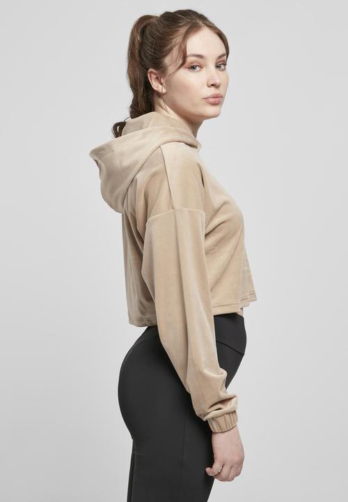 Actual product image Urban Classics Ladies Cropped Velvet Oversized Hoody (XL)