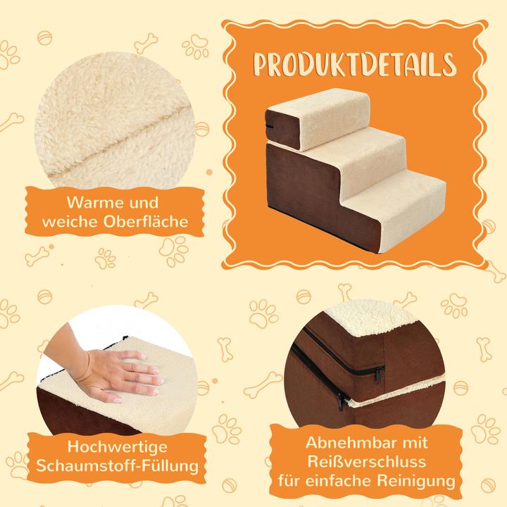 Actual product image PawHut Dog stairs with plush (Dog)