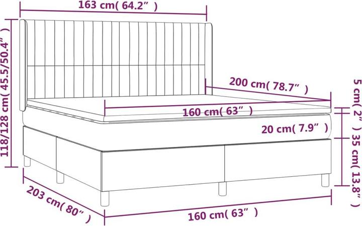 Actual product image vidaXL Boxspringbett (160 x 200 cm)