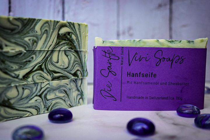 Produktbild Vivi Soaps Sanfte Hanfölseife (Hartseife, 110 g)
