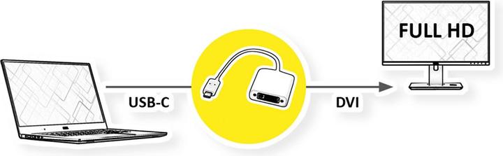 Produktbild Roline USB-C zu (DVI, 10 cm)